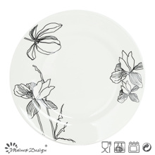 Porcelana branca com prato de jantar Flower Decal